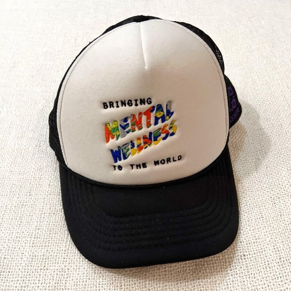 Mental Wellness Mens Trucker Hat Navy Snapback Retro Ball Cap